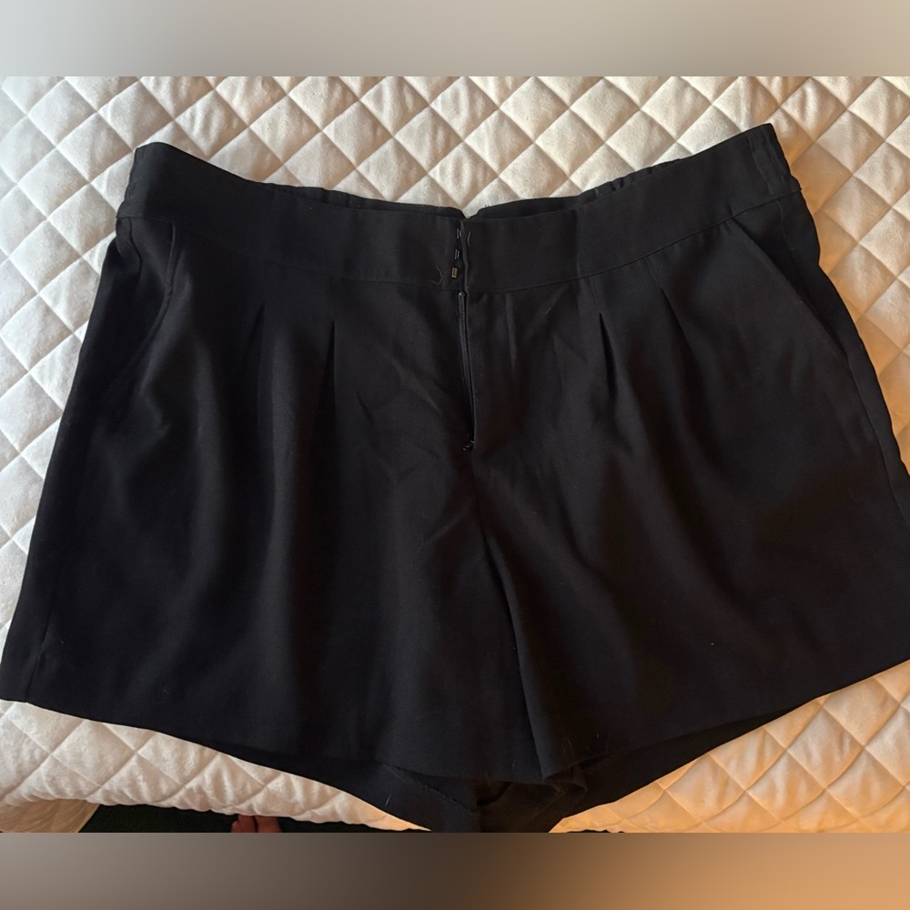 torrid Black High-Waist Pleated Dress Shorts